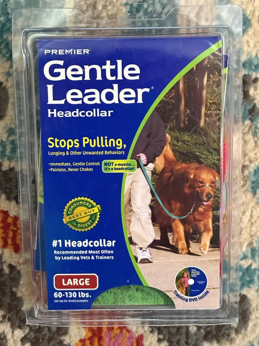 NEW Premier Gentle Leader Headcollar Large (60–130 lbs) with Training DVD